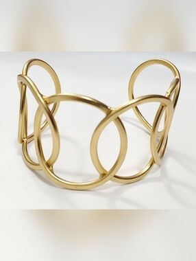 Open Circle Spiral Cuff Bracelet